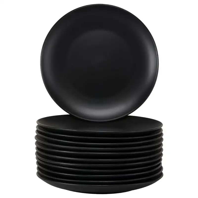 

Matte Catering Pack, 12Pc Dinner Plate Set, Black