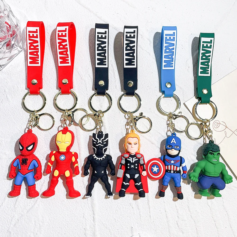 MINISO Cartoon Avengers Spider Man Silicone Keychain Iron