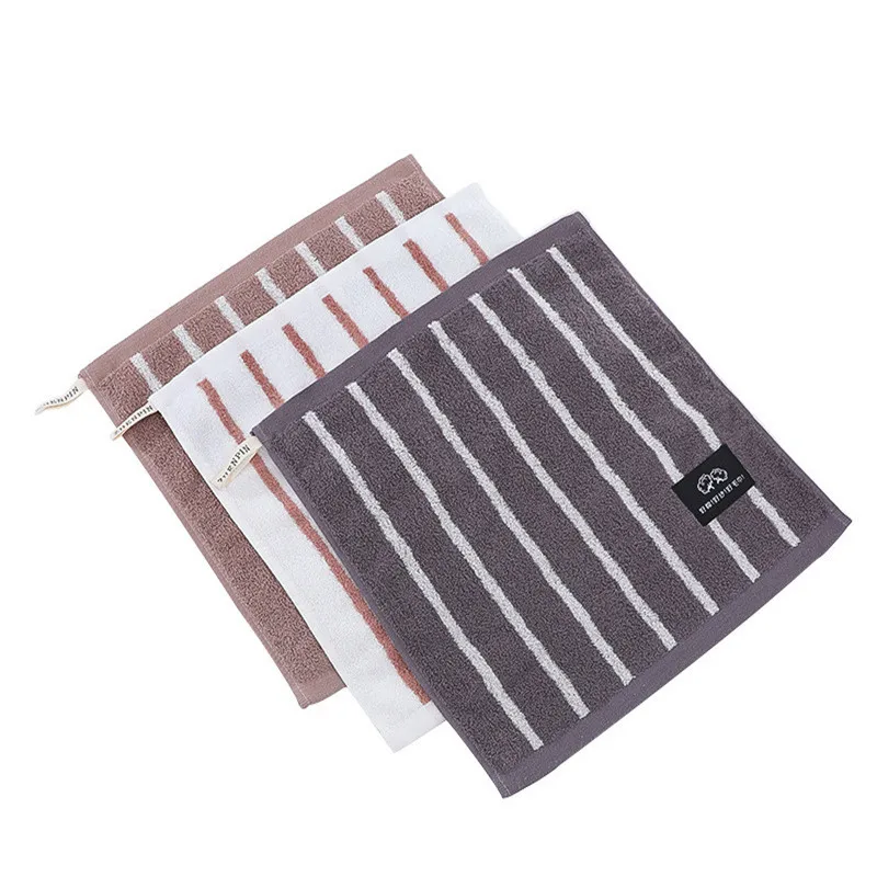 1 Pc 34x34cm 100% Cotton Absorbent Dot Striped Solid Color Soft Comfortable Men Women Bathroom Travel Square Face Towel 6