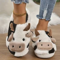 Soft Cow Slippers for Women - Cozy Animal-Themed Home Shoes Fluffy Winter Shoes for Women House Slippers - Image 2