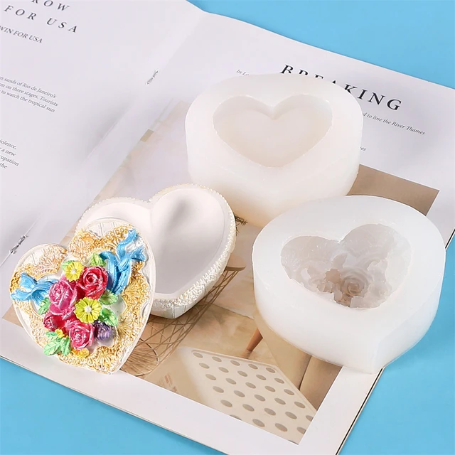 2pcs/set 55-heart Shaped Silicone Mold