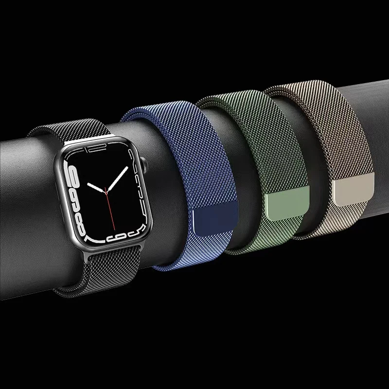 

Ремешок «Миланская петля» для Apple Watch Band 44 мм 40 мм 45 мм 49 мм 41 мм 42 мм 38, браслет Correa для iWatch Series 3 4 5 6 SE 7 8 9 Ultra2