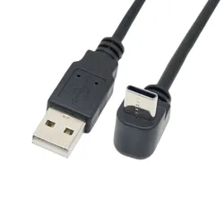 Right - Angle USB A to Type C Charging and Data Cable - 1m (Type 1)