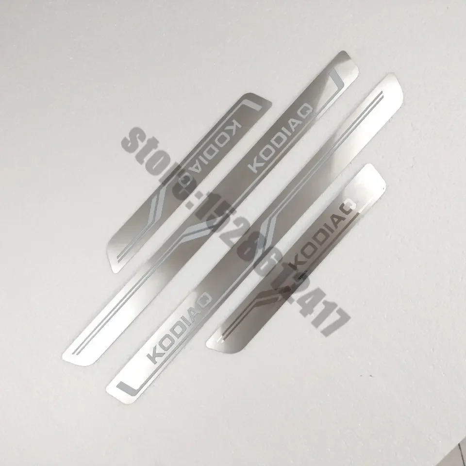 

Car Accessories for Skoda KODIAQ 2016-2024 stainless steel Stickers protector Door Sill Scuff Plate Threshold Welcome Pedal