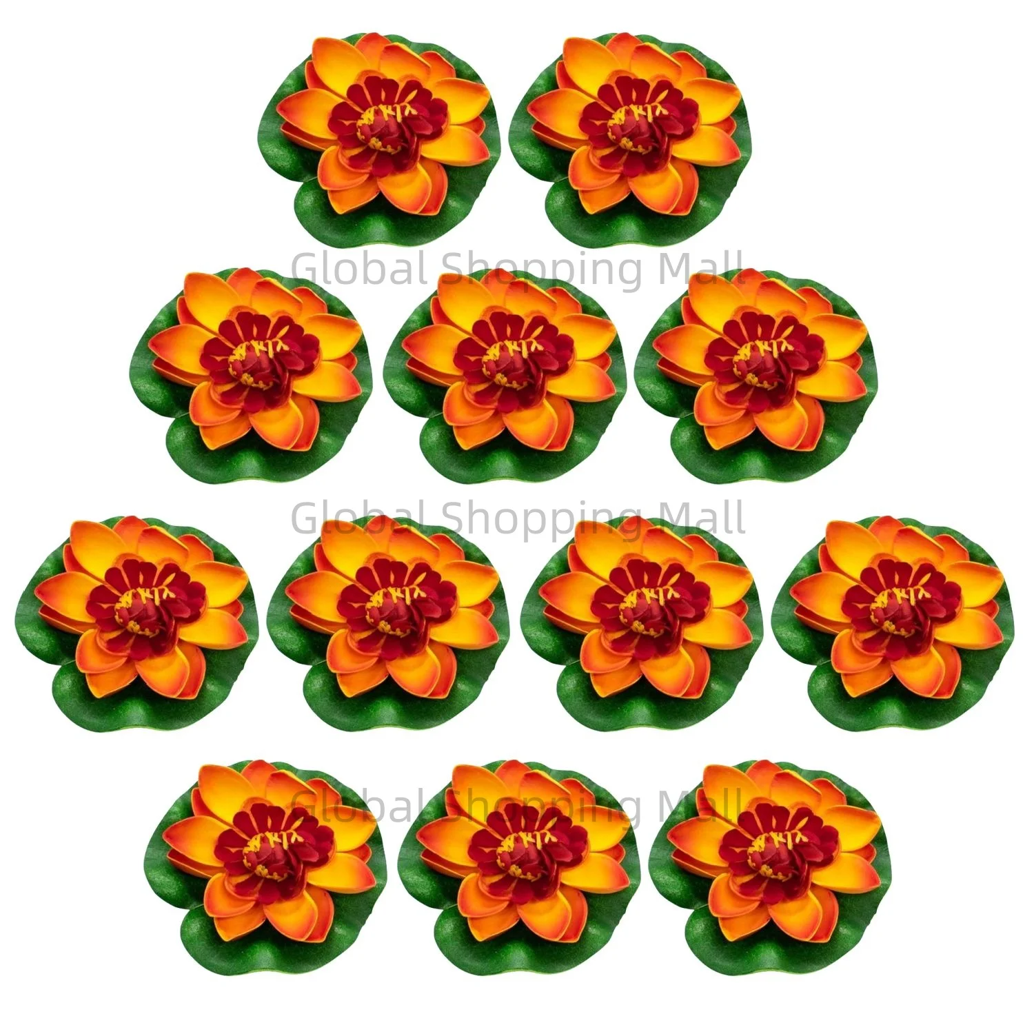 12 Stück schwimmende Schaumstoff-Lotusblumen mit Lilienpads, künstliche Teichpflanzen, Ornamente für Pool, Aquarium, Wasserdekoration – Detail 9