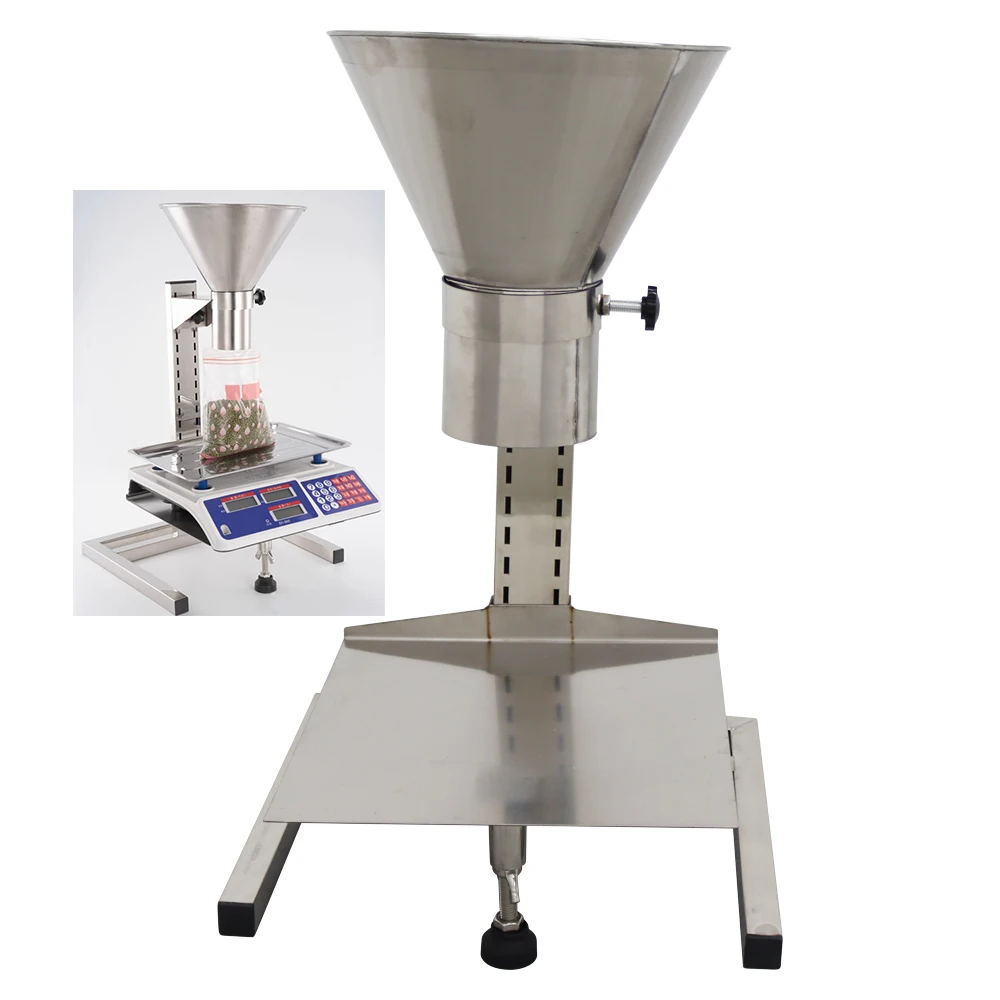 tainless Steel Funnel with Support Stand Commercial Feeding Hopper for Powder Paste Liquid Granule 10cm(3.9inch)