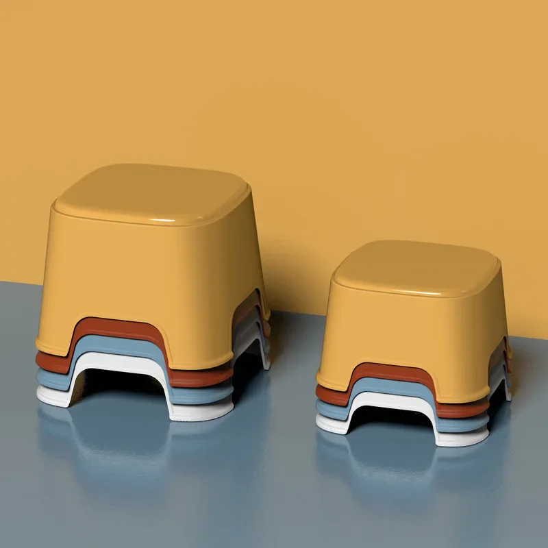 Home Use Simple Thickened Plastic Cartoon Colored Children's Stool Bathroom Anti-slip Short Stool Children's Chair folding stool baby footstool
