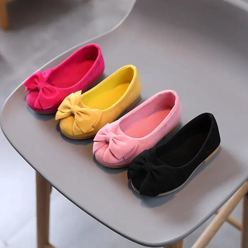 Leather Ballet Flats for Girls Soft Bottom Kids Dance Loafers