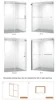 Indoor  Bathroom Independent Square Polished Stainless Steel Waterproof Frame Tempered Glass Pivoting Shower Door 5