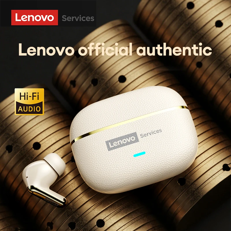 Lenovo LE208 Wireless Bluetooth 6.0 Leather Headphones HiFi Lossless Sound Noise Reduction Earphone Low Latency Gaming Earbuds 5