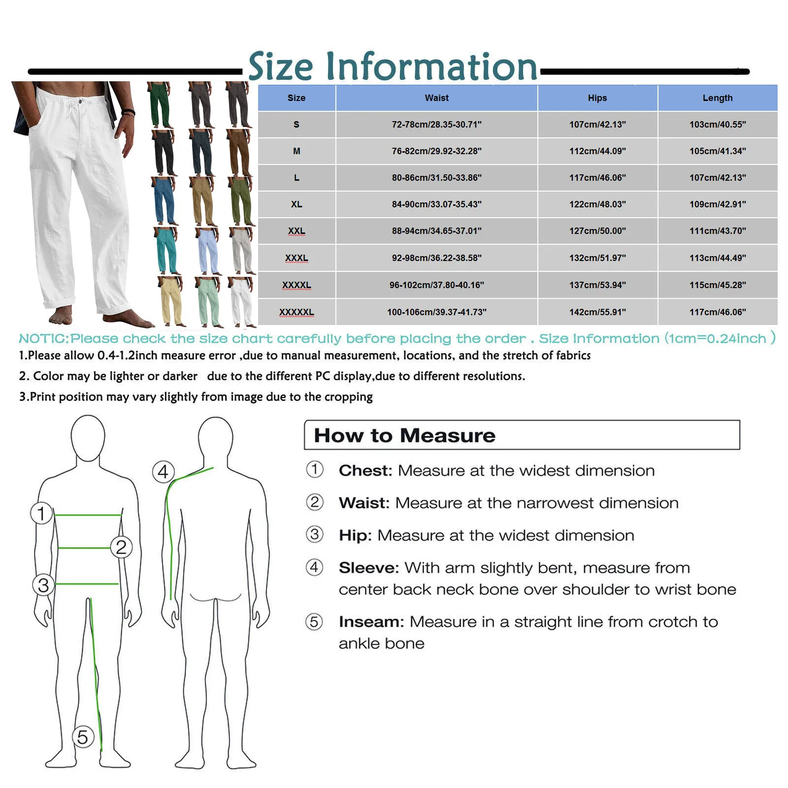 Cotton Linen Trousers For Men Wide Leg Pant Breathable Summer Linen Pants Fitness Clothing Men'S Workwear Male Jogging Bottoms