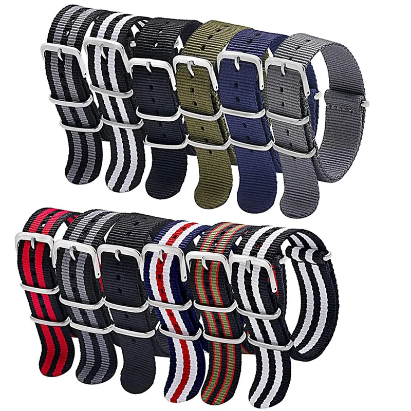 Nylon Watch Band 20mm 22mm Comfortable Watch Straps Loop Military