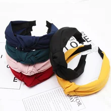 

Solid Color Knot Headbands for Women Fabric Hair band Headband Hair Accessories ободок для волос diademas para el pelo mujer