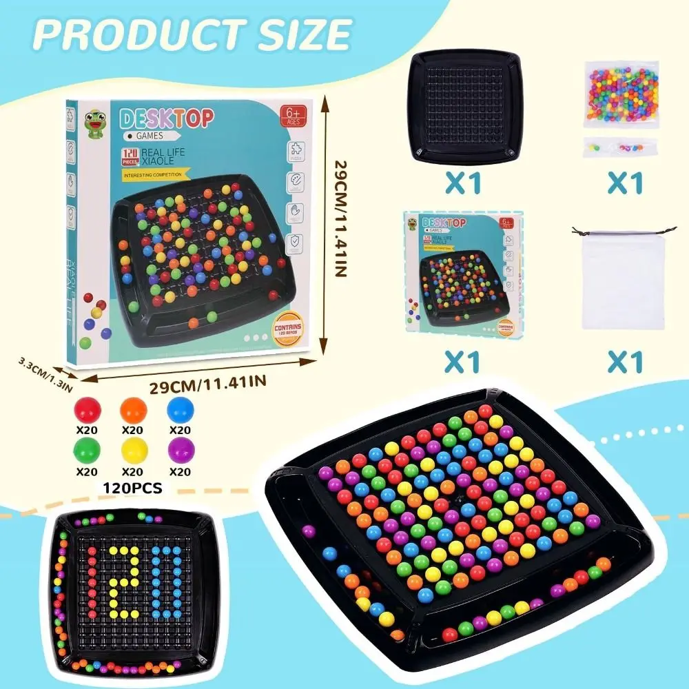 Plastic Intellectual Chessboard Parent-child Intelligent Brain Game Board Game Rainbow Ball Matching Toys Interaction Puzzle Toy
