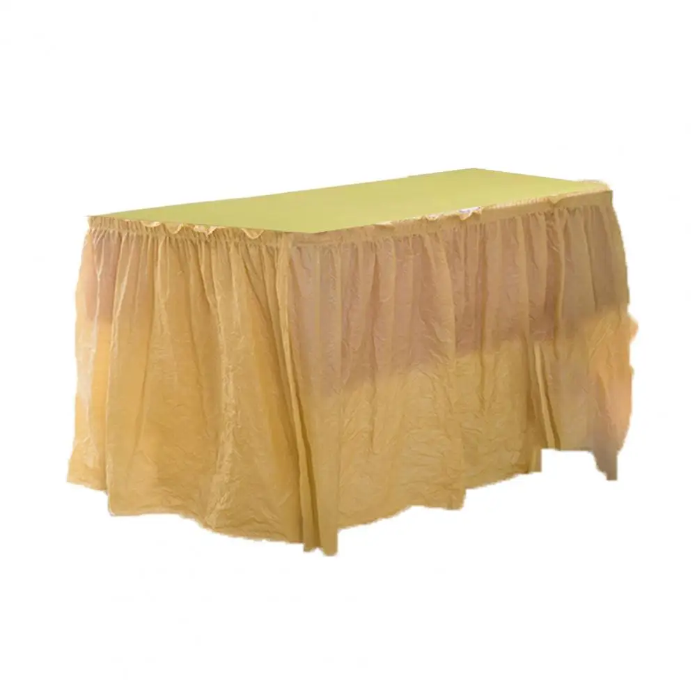 Table Skirt Waterproof Desk Dress Cover Home Tableskirt Rectangular Tablecloth Birthday Banquet Party