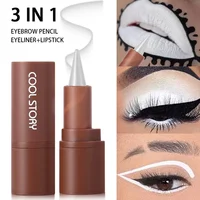 Black Lip Liner Pen Multi-functional Matte Purple White Brown Red Gradient Lipstick Contouring Tint Eyeshadow Eye Liner Pencil 2