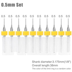 Premium 10 - Piece Precision Carbide Mini Drill Bit Set for PCB and CNC Applications (10pcs 0.5mm)
