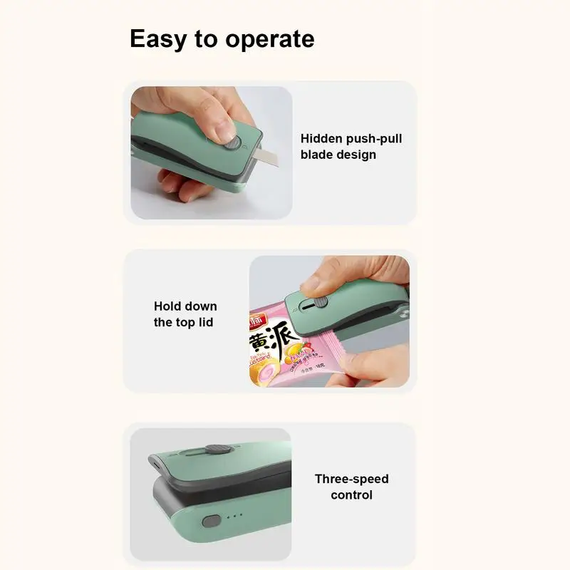 Mini Bag Sealer termosaldabile termosaldatrice portatile sigillatrice per sacchetti di Chip sigillatrice portatile termosaldatrice sigillatrice portatile ricaricabile