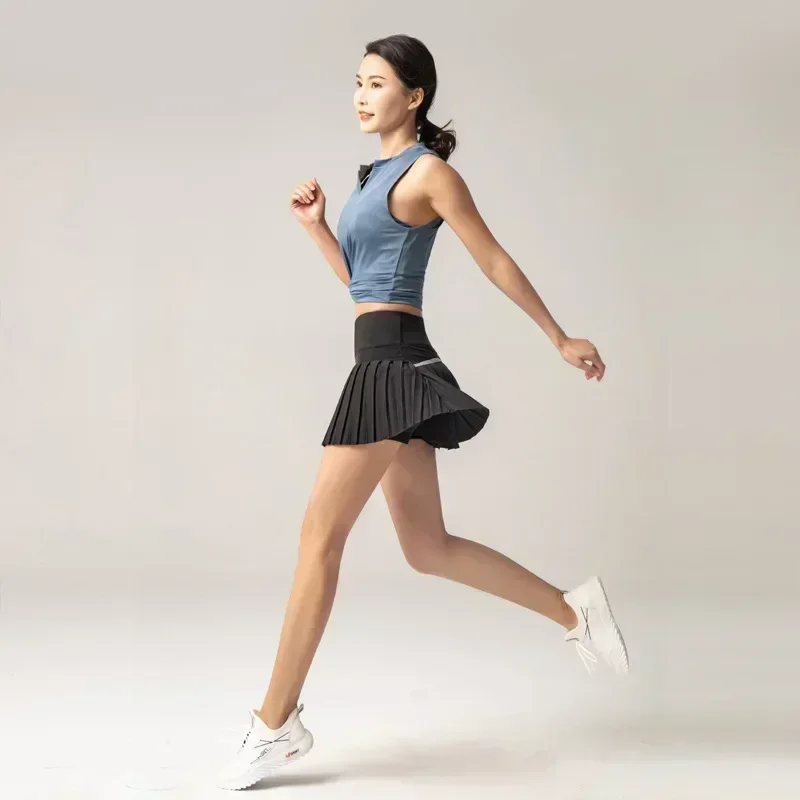 Lemon Women's Golf Pleated Skirt Gym Fitness Yoga Sport Tennis Female Outdoor Jogging Summer Mini Skirt Golf Women Clothing