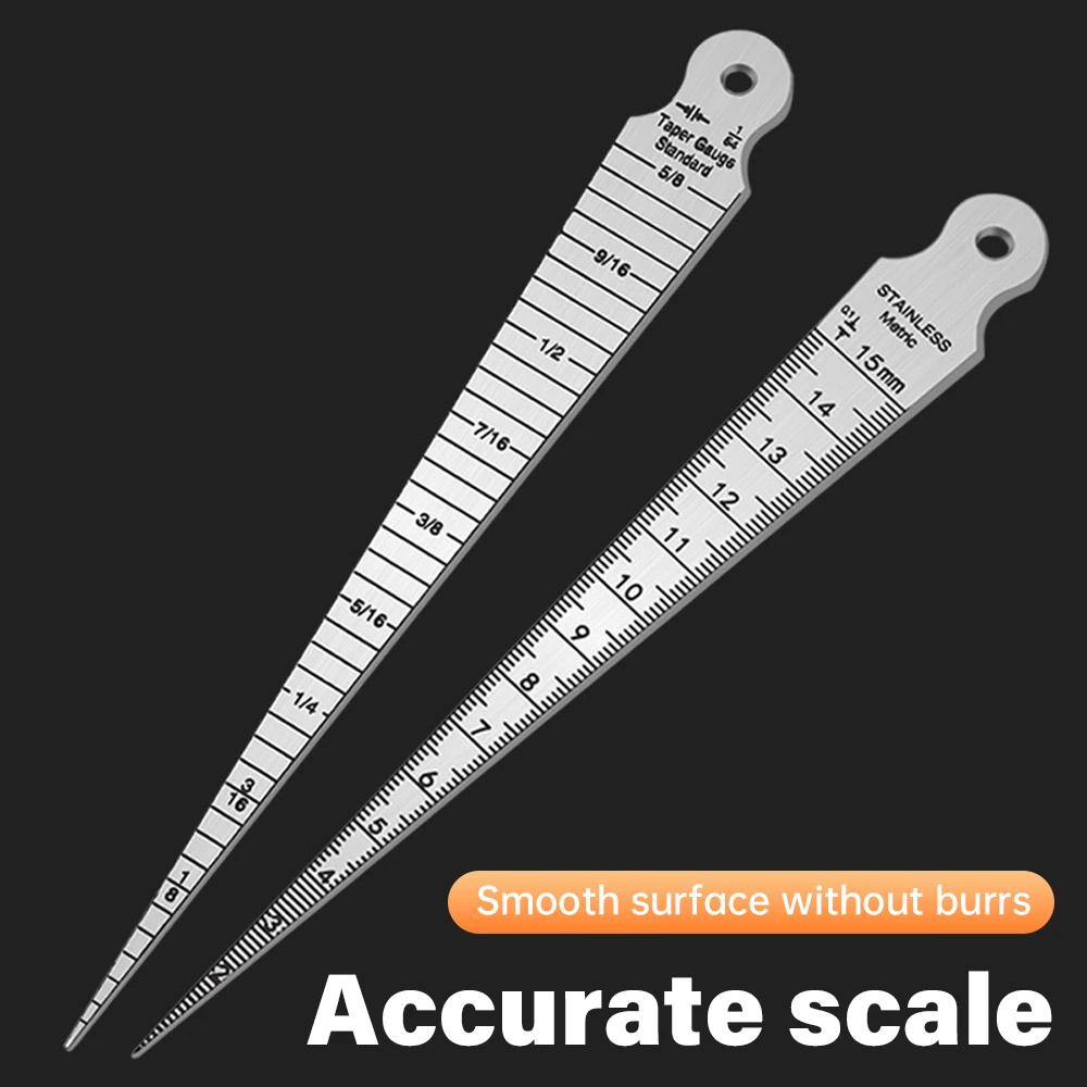 Taper Gauge Feeler 1PC 1-15mm Stainless Steel Gap Hole Measuring Tool Double Side Wedge Aperture Scale