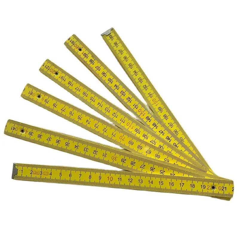 Folding Wood Rulers Measuring Sticks 2 Meter Wooden Foldable Ruler Yardstick Measuring Rule for Woodwork DIY Craft Carpenter