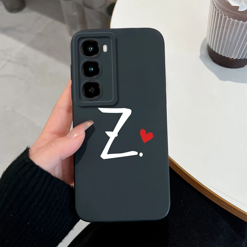 Cute Couple Letters Pattern Lens Protection Soft Silicone Advanced Anti-Fall Fingerprint Resistant Phone Case