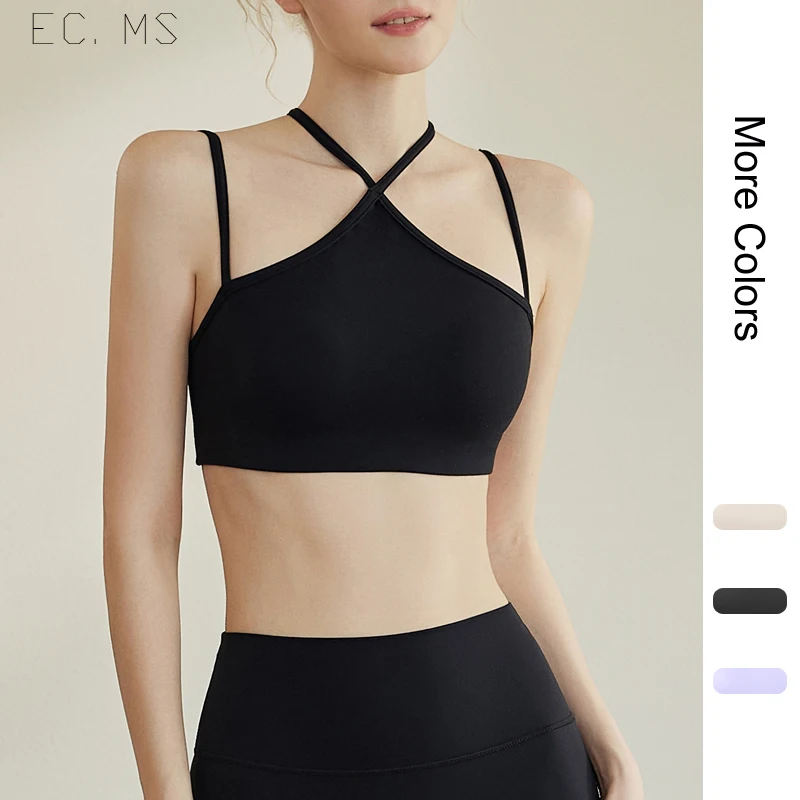 

Женский спортивный бюстгальтер с треугольным воротником и фиксированными подушечками, противоударный удобный Гладкий эластичный спортивный тренировочный бюстгальтер