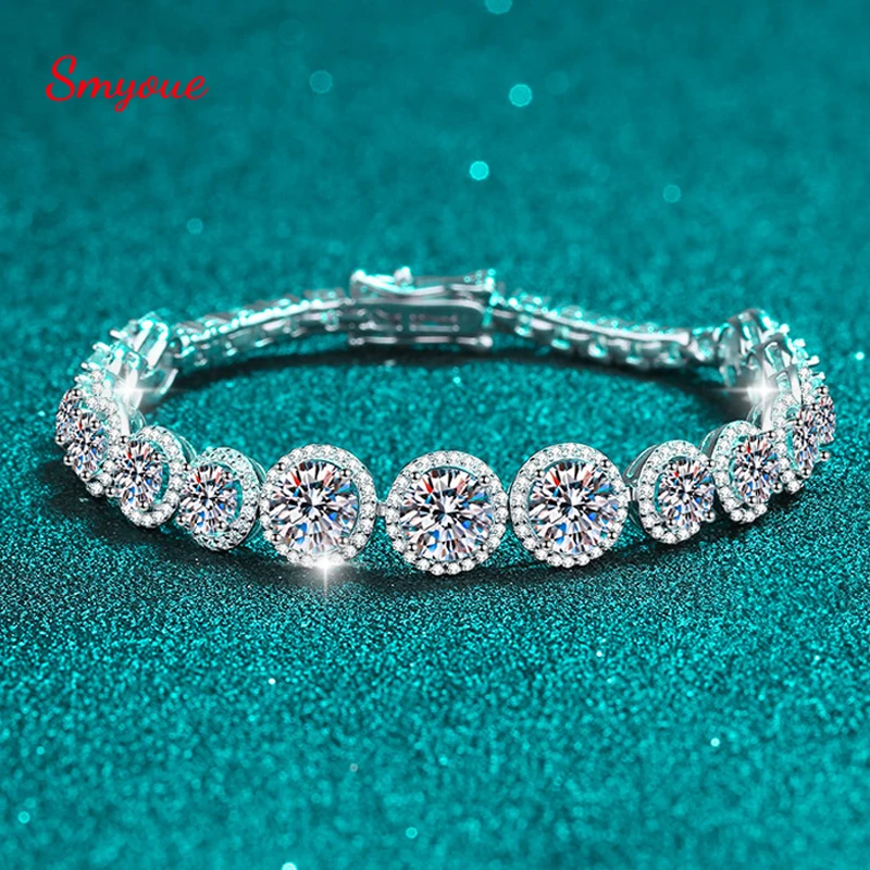 Smyoue 10.8CT Moissanite Tennis Bracelet for Women Sparkling Luxury