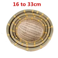 Natural Handmade Bamboo Baskets Fruit Vegetables Bread Rattan Steamed Storage Basket Home Tableware Storage Box bread basket 1
