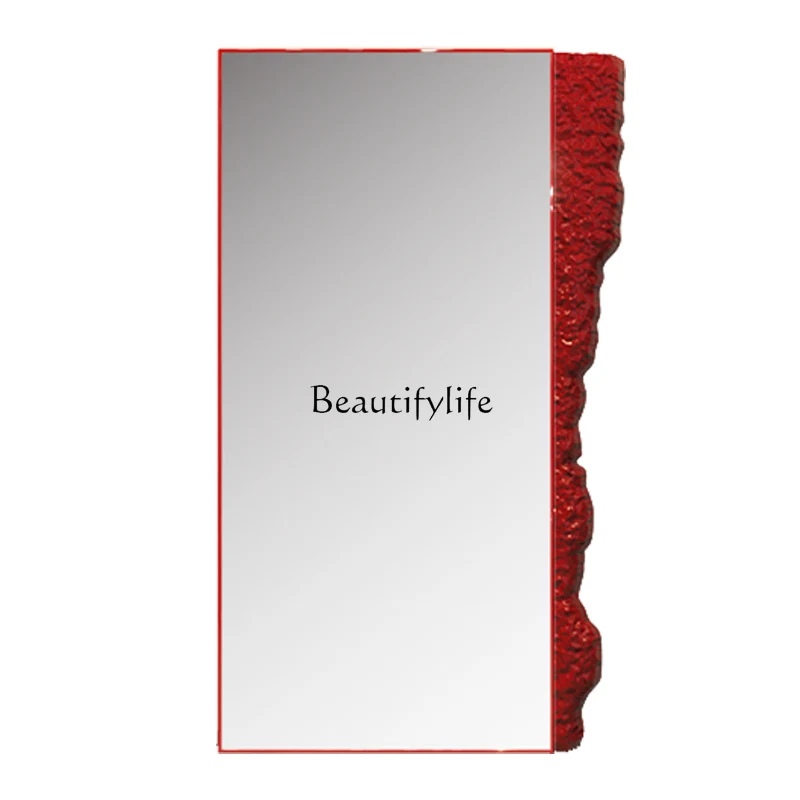 

Stainless Steel Barber Mirror with Light Double-Sided Floor-Type Hair Cutting Dressing Table