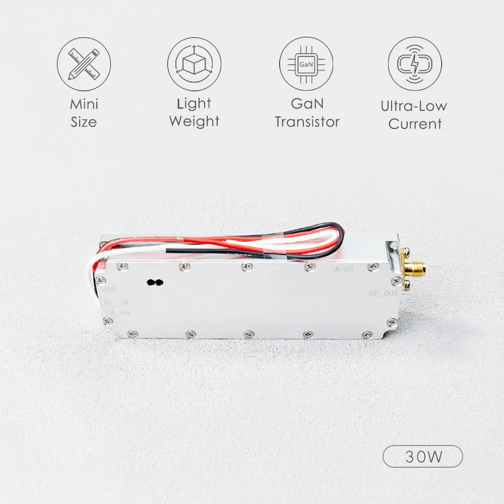 30W 100-200MHz 200-300MHz 300-400MHz 700-1050 1.5G 2.4G 5.2G 5.8G Power Amplifier Module GaN VCO Source Circulator Module