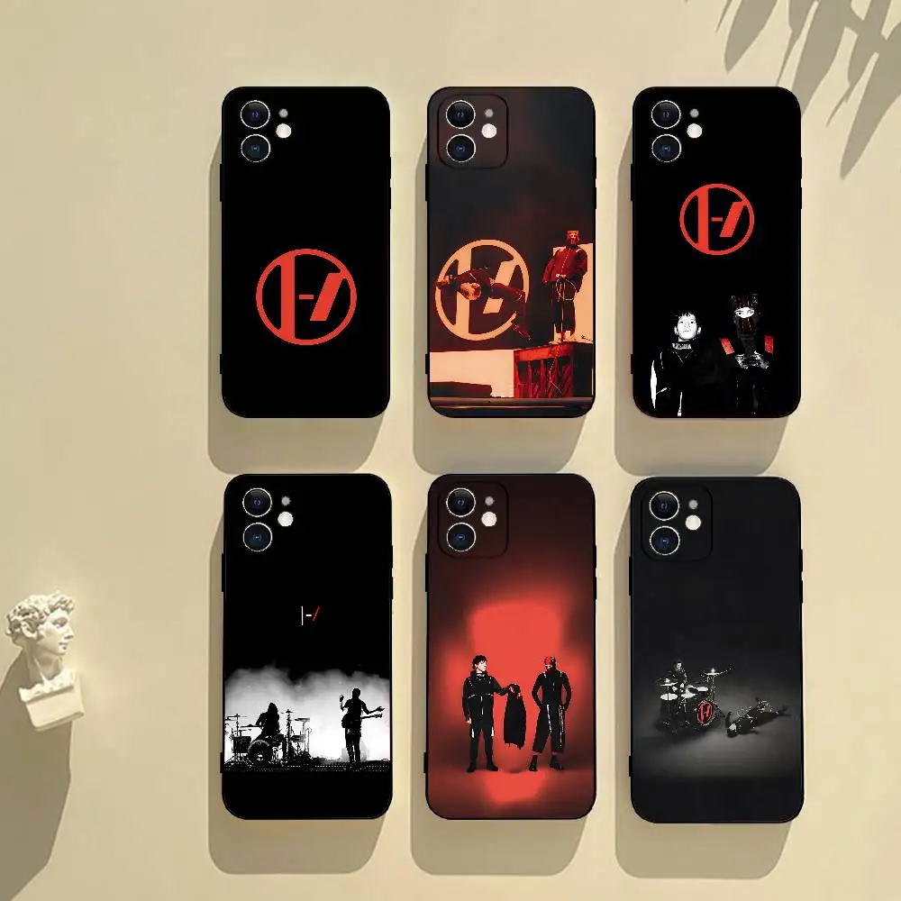 Coole Twenty One T-Pilots Handyhülle Schwarze Handyhülle für IPhone 17/16/15/13/14 Pro Max/ 11Plus/X/Xr/Xs Max 13mini
