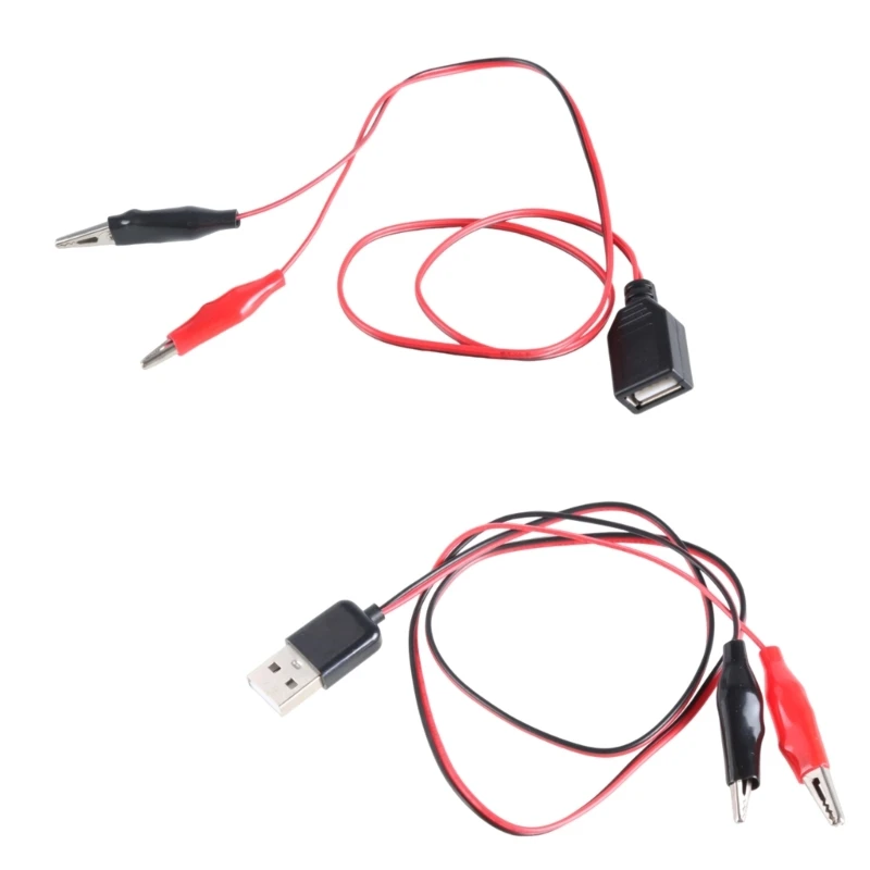 팬, LED 조명, 송풍기, 카메라용 USB 5V 클립 테스트 케이블 60cm 길이..