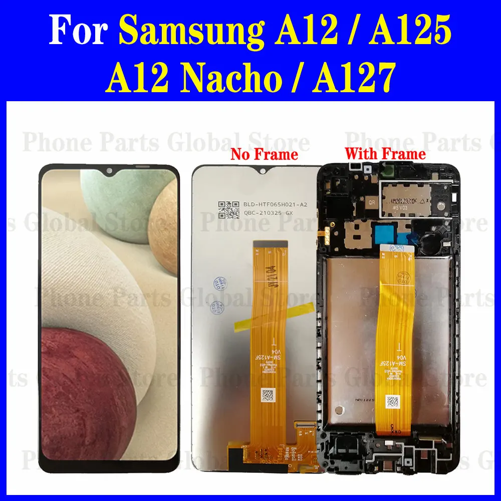 Для Samsung Galaxy A12 A125 дисплей A12 Nacho A127 ЖК-дисплей с рамкой SM-A125F/DSN экран A127M сенсорный дигитайзер в сборе Замена