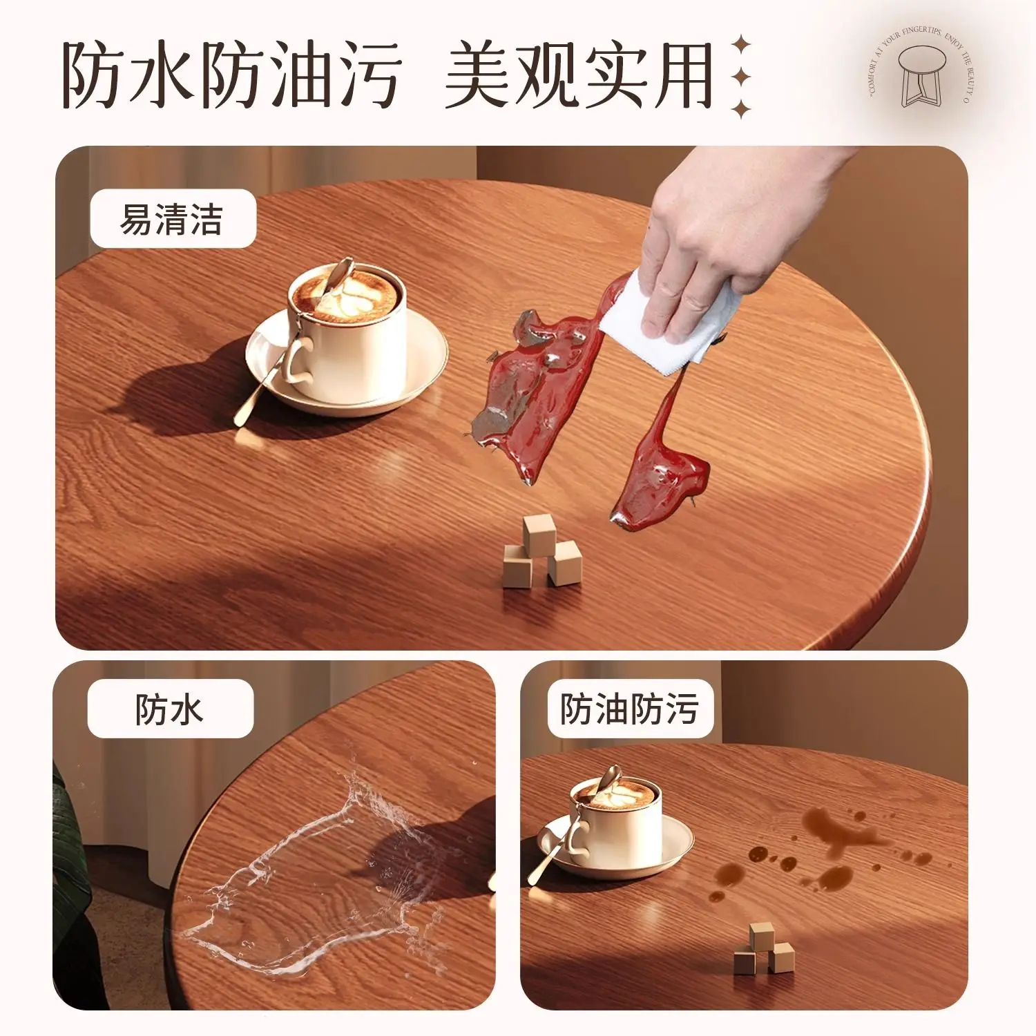 طاولة قهوة دائرية عصرية من الخشب والمعدن لغرفة الم...