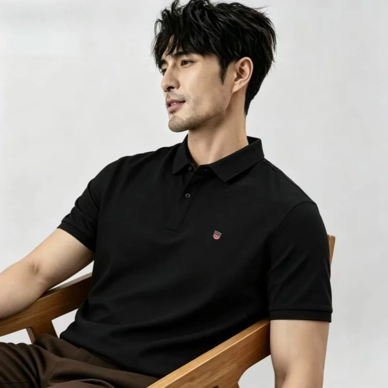 Luxuriöses Sommer-Bestseller Markenprodukt: Exquisit Besticktes Kurzarm-Poloshirt für Herren aus Neuer Baumwolle, Modisch, Komfortabel und Atmungsaktiv