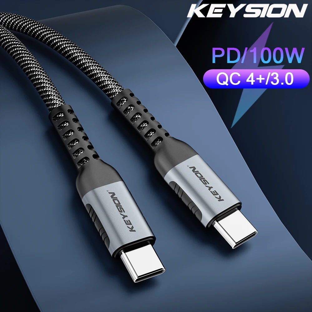 

KEYSION 100W PD USB-C To Type C Cable Fast Charger QC 4.0 Cord Fast Charging Cable for iPhone 15 Xiaomi Samsung Macbook iPad