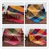 Inyahome Boho Throw Blanket Colorful Chenille Woven Bohemian Sofa Recliner Loveseat Furniture Cover Aztec Hippie Throws Blankets 3