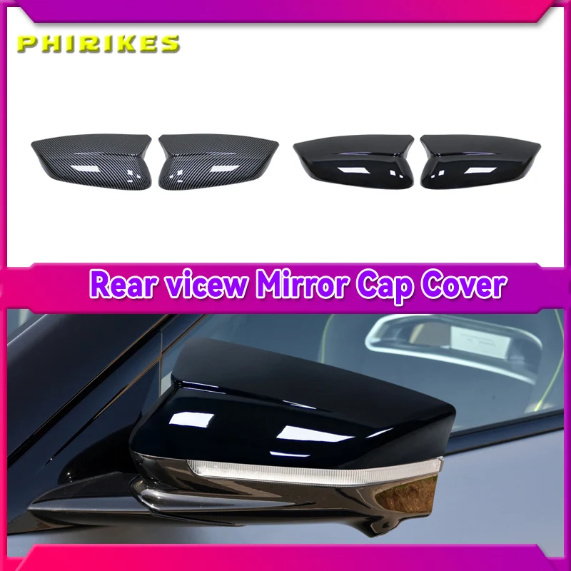 

For KIA EV6 2022 2023 Trim Cover Side Mirror Molding 1 Pair ABS Black Cap Carbon Fiber Style Durable Easy To Install