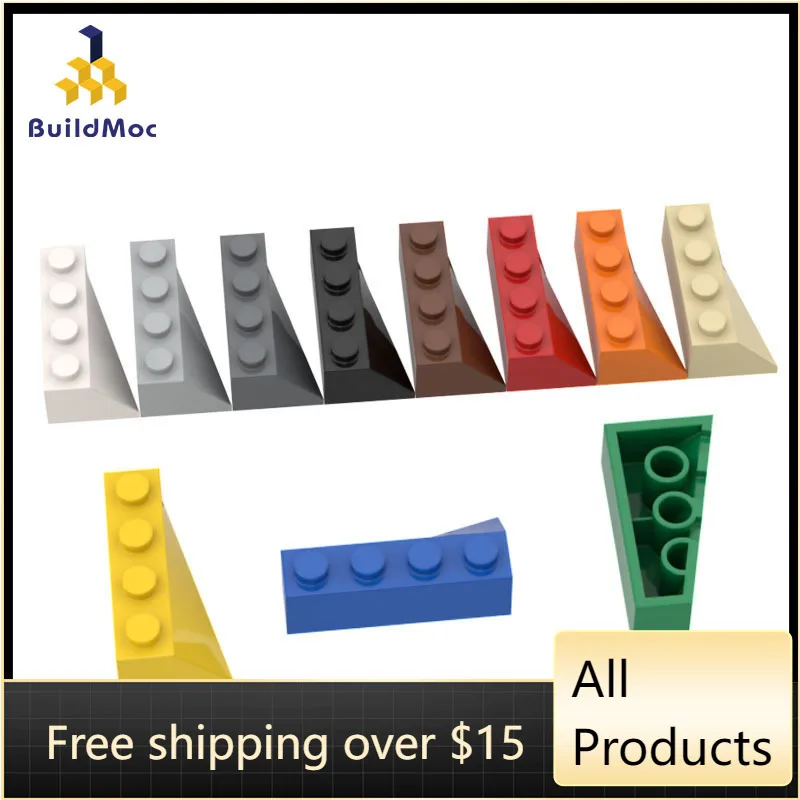 

10PCS High-Tech Assemble Particle 43720 2x4 Inclined Wedge (Right) Brick Building Blocks Replaceable Part Toy For Children Gift