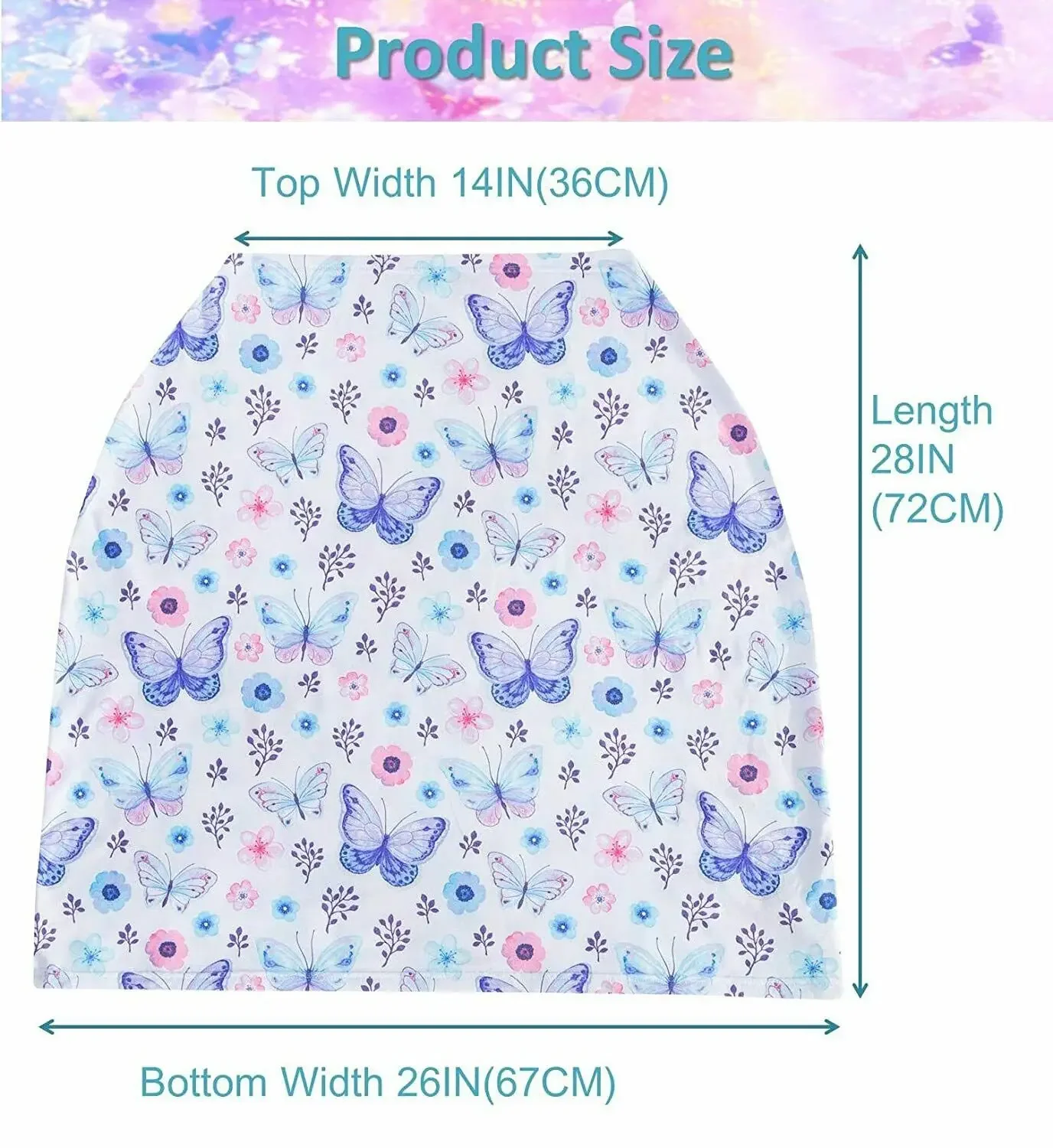 Stretchy Infant Multi-Car Seat Cover for Blankets Boy & Girl Breathable Nursing Cover for Breastfeeding,Camouflage Butterfly