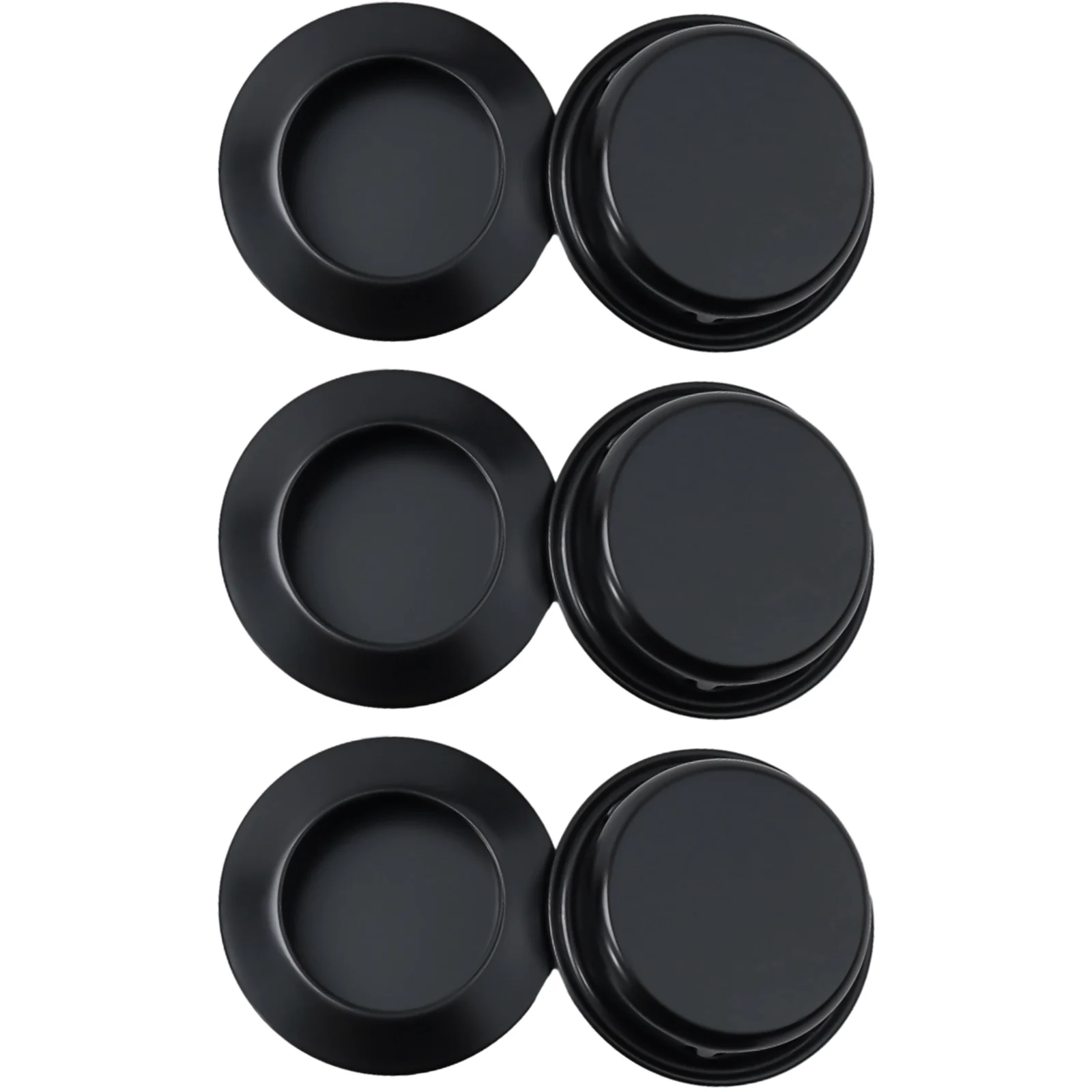 Description Picture 2 of item6PC Door Handles Stainless Steel Recessed Invisible Handle Cabinet Pulls Fire Proof Door Disk Room Round Ring Handle Pull