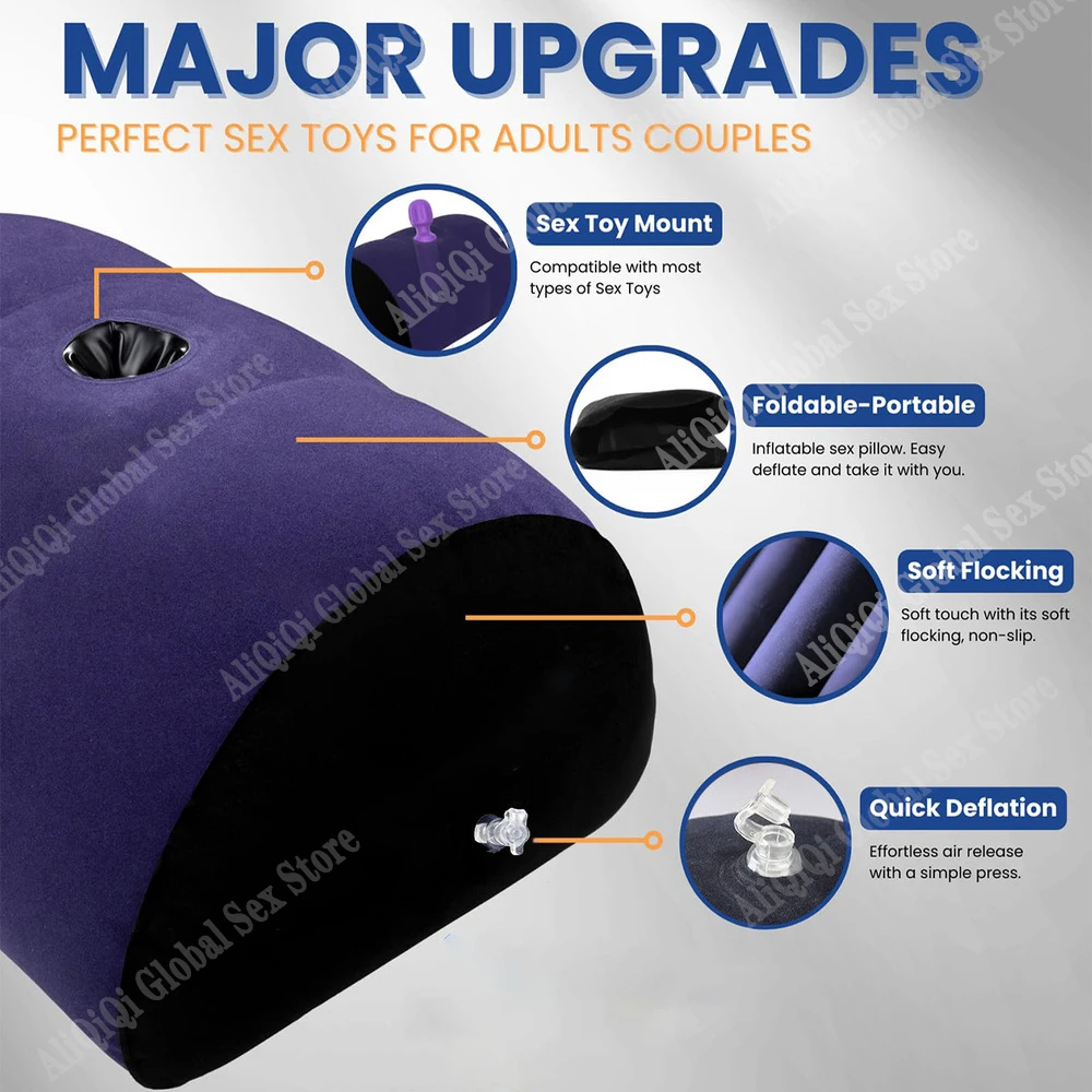 Multifunctional Inflatable Half Moon Sex Pillow Sex Toys Dildo Adult Toy Mount Coupe Women G Spot Position Cushion