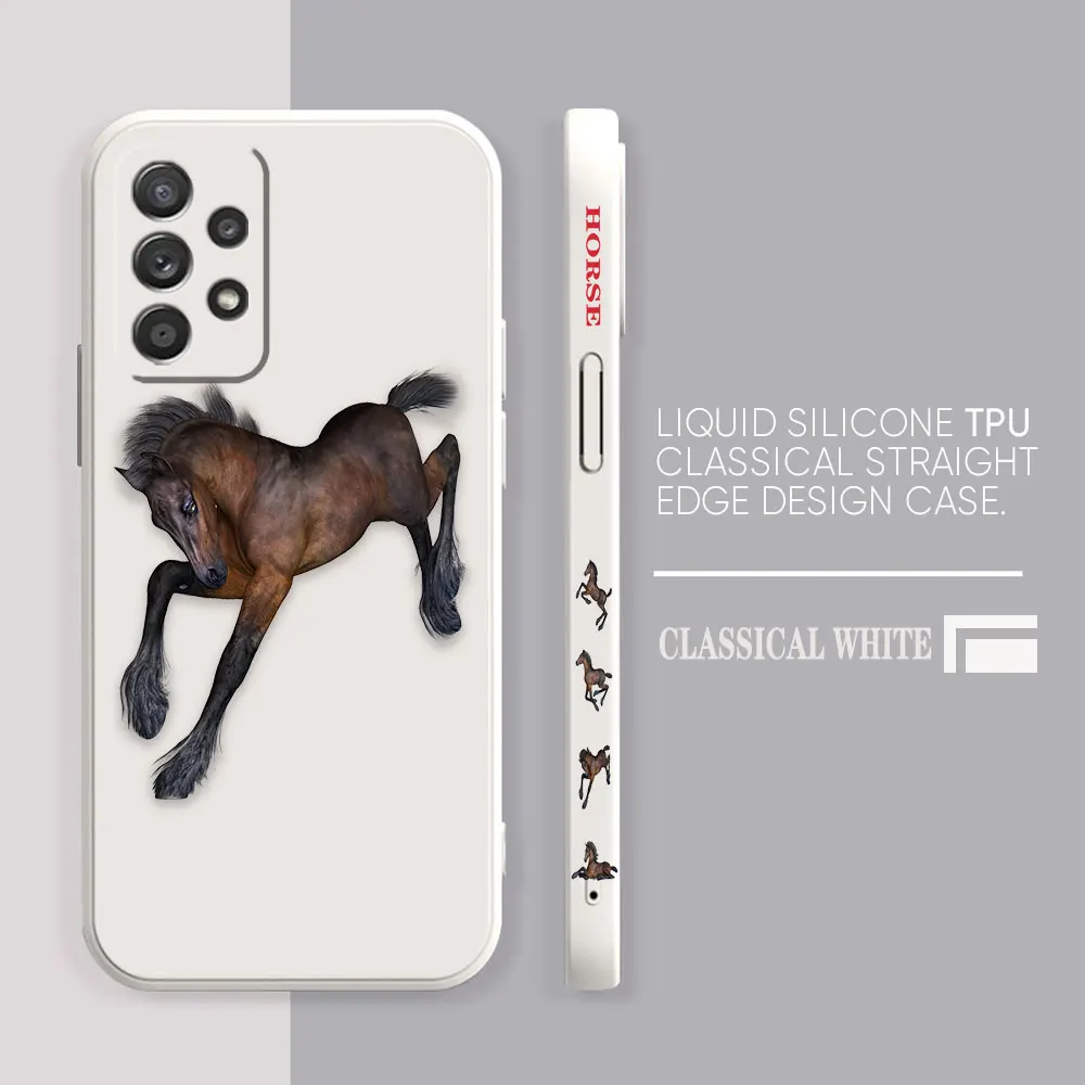 Funda para Samsung Galaxy A91 A73 A72 A71 A52 A51 A33 A31 A02S AO3S 4G 5G Color líquido funda de silicona caballos al galope