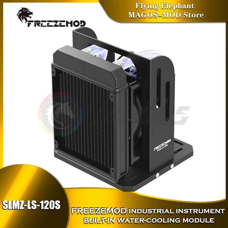 

FREEZEMOD Build-in Water Cooling Module Industrial For Instrument SLMZ-LS-120,Pump-Reservoir-Radiator-Tubing-Fitting AIO 12V-24V