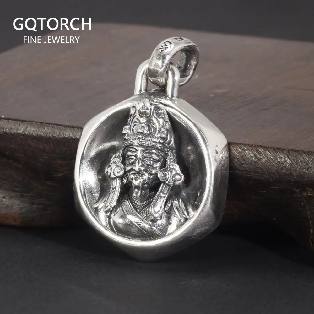 

S925 Silver Zashi Lhamo Openable Pendant the God of Fortune Retro Tibetan Mantra Six Words Buddhist Jewelry