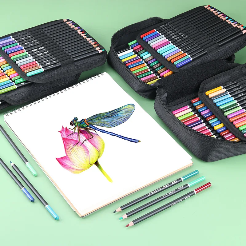 Castle Art Supplies 120 Colored Pencils Zipper-Case Set, Quality Soft Core  Colored Leads for Adult Artists, Professionals and Colorists