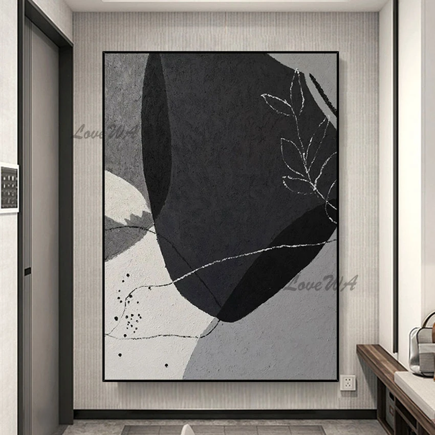 

New Arrival Wall Decor Canvas Picture Gray Contemporary Abstract Oil Painting Unframed Acrylic Artwork Home Designs Decorations