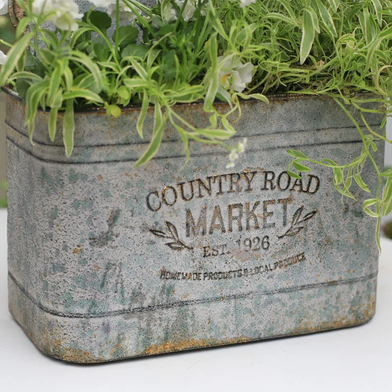 All Chic – Fioriera Da Parete In Metallo Bianco Antico, Stile Rustico, 33.5x24x10.4 Cm, Per Piante E Fiori In Giardino O Casa