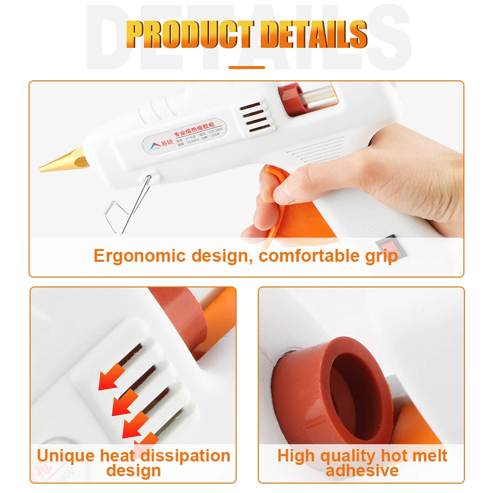 80W Hot Melt Glue Gun With 11*200MM Glue Stick DIY Mini Guns Adhesive Stick Hot Glue Gun Tools for Home Heat Tool 4